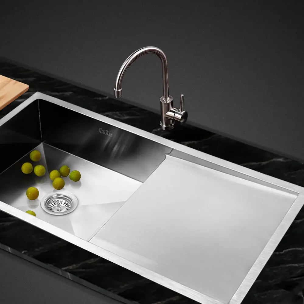 Cefito 96cm x 45cm Stainless Steel Kitchen Sink Under/Top/Flush Mount Silver Deals499