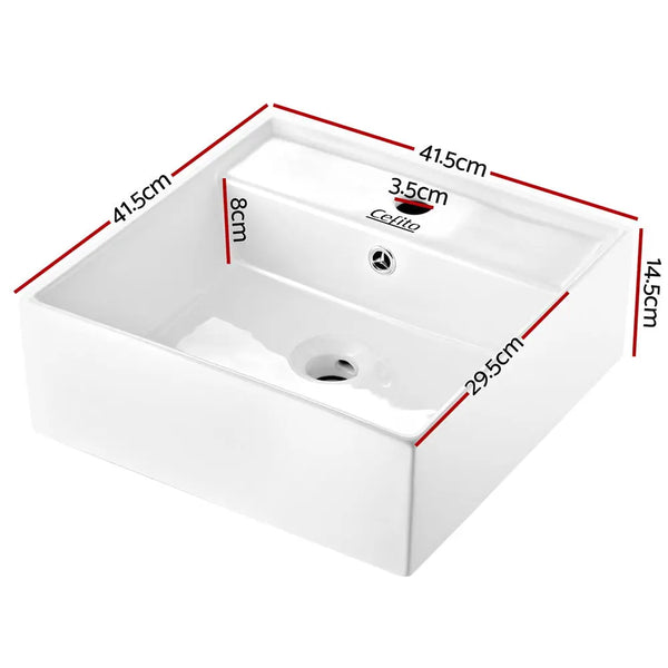 Cefito Ceramic Rectangle Sink Bowl - White Deals499
