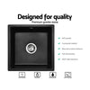 Cefito Stone Kitchen Sink 450X450MM Granite Under/Topmount Basin Bowl Laundry Black Deals499