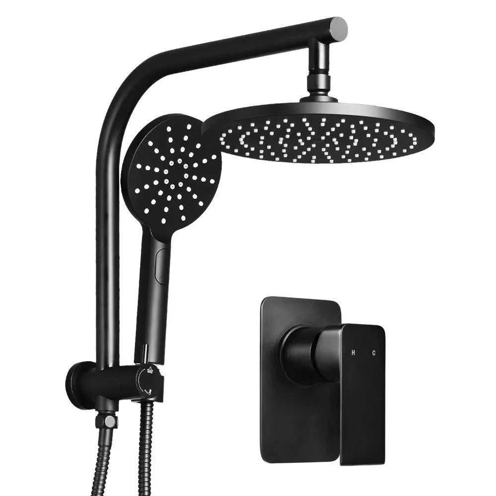 Cefito WELS 9'' Rain Shower Head Mixer Round Handheld High Pressure Wall Black Deals499