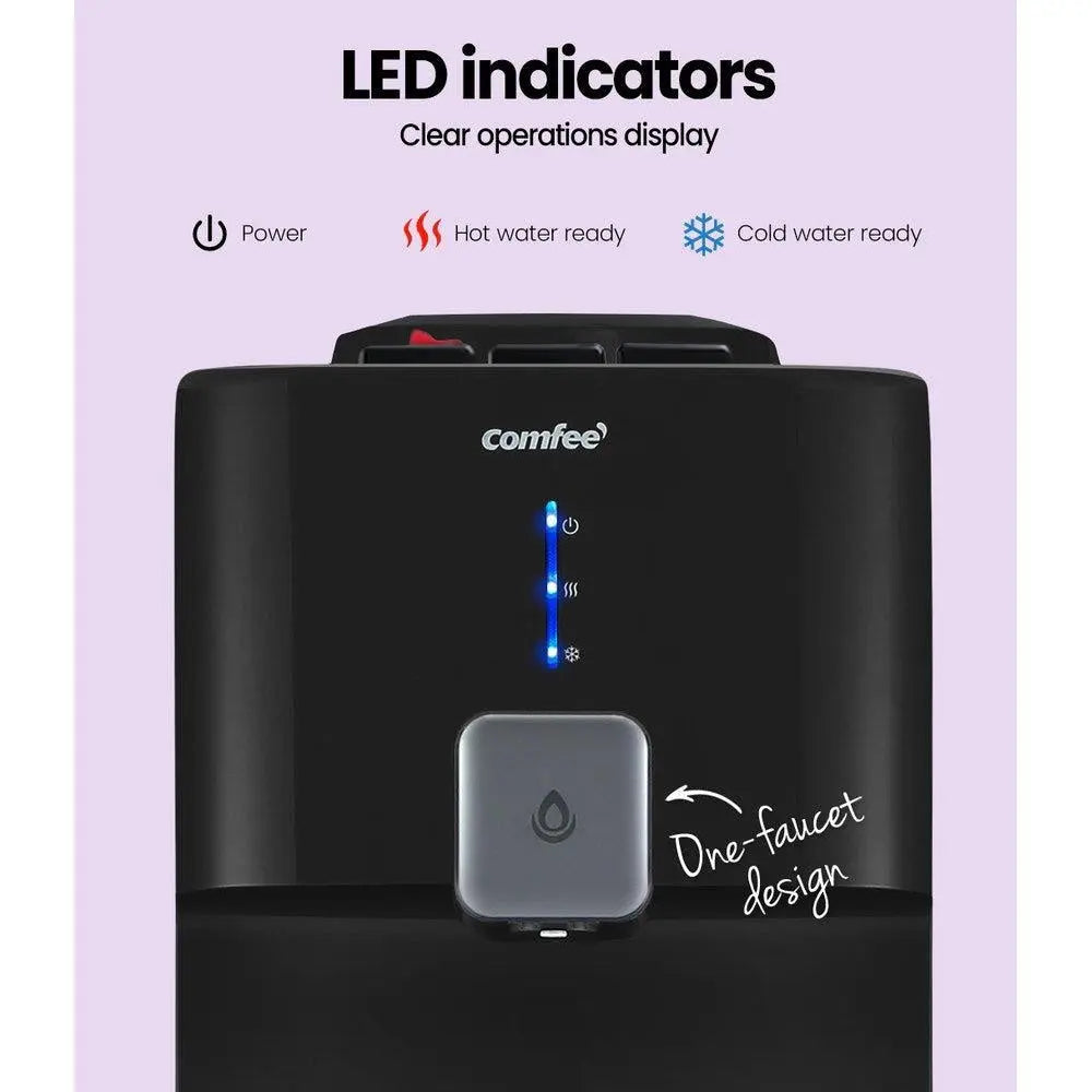 Comfee Water Dispenser Cooler Hot Cold Taps Purifier Stand 20L Cabinet Black Deals499