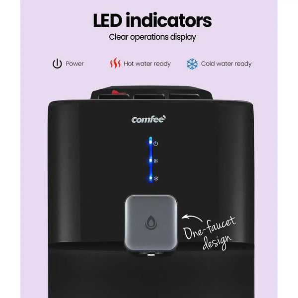 Comfee Water Dispenser Cooler Hot Cold Taps Purifier Stand 20L Cabinet Black Deals499