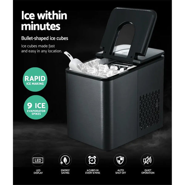 Devanti 2.2L Ice Maker 12KG Portable Ice Makers Cube Tray Bar Home Countertop Deals499
