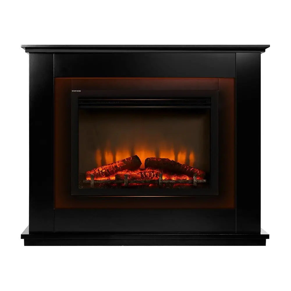Devanti 2000W Electric Fireplace Mantle Portable Fire Log Wood Heater 3D Flame Effect Black Deals499
