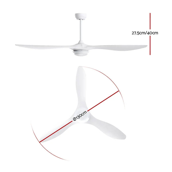 Devanti 52'' Ceiling Fan With Light Remote DC Motor 3 Blades 1300mm Deals499