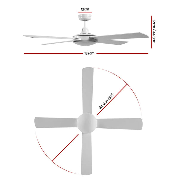 Devanti 52'' Ceiling Fan w/Remote - White Deals499