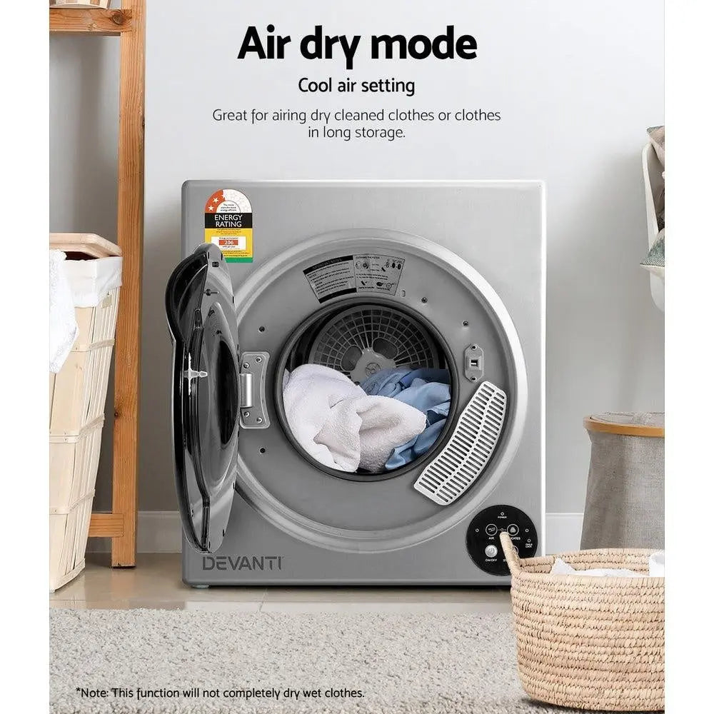 Devanti 5kg Vented Tumble Dryer - Silver Deals499