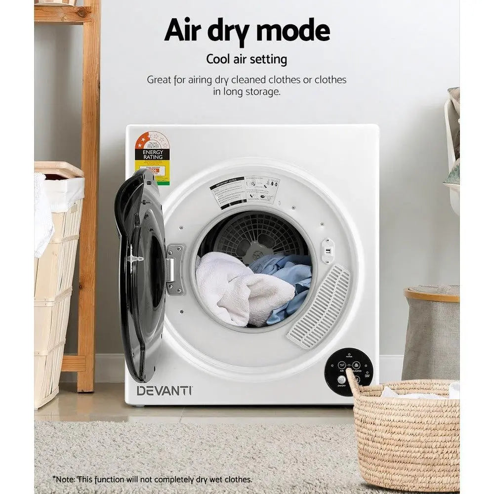 Devanti 5kg Vented Tumble Dryer - White Deals499