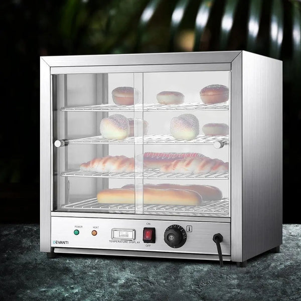 Devanti Commercial Food Warmer Pie Hot Display Showcase Cabinet Stainless Steel Deals499