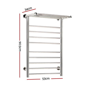 Devanti Electric Heated Towel Rail Warmer Heater Rails Rack Wall Mounted 14 Bar Deals499
