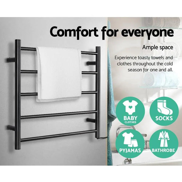 Devanti Heated Towel Rail Electric Warmer Heater Rails Holder Rack Wall Mounted Deals499