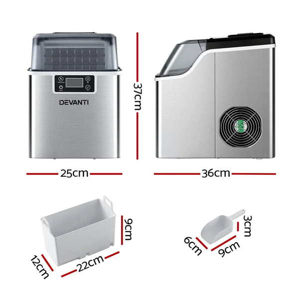 Devanti Ice Maker Machine Commercial Portable Ice Cube Tray Countertop 3.2L Deals499