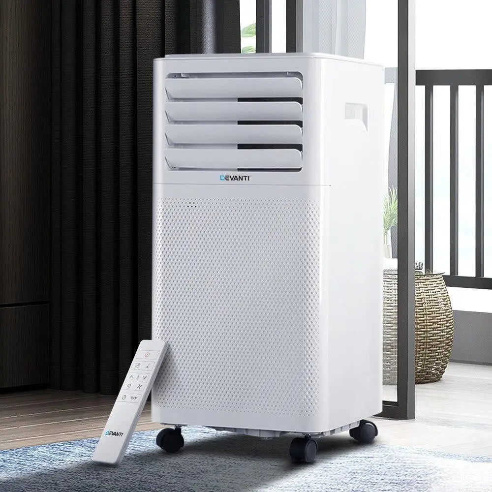 Devanti Portable Air Conditioner Cooling Mobile Fan Cooler Dehumidifier White 2000W Deals499