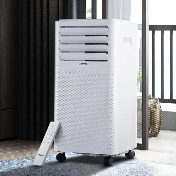 Devanti Portable Air Conditioner Cooling Mobile Fan Cooler Dehumidifier White 2000W Deals499