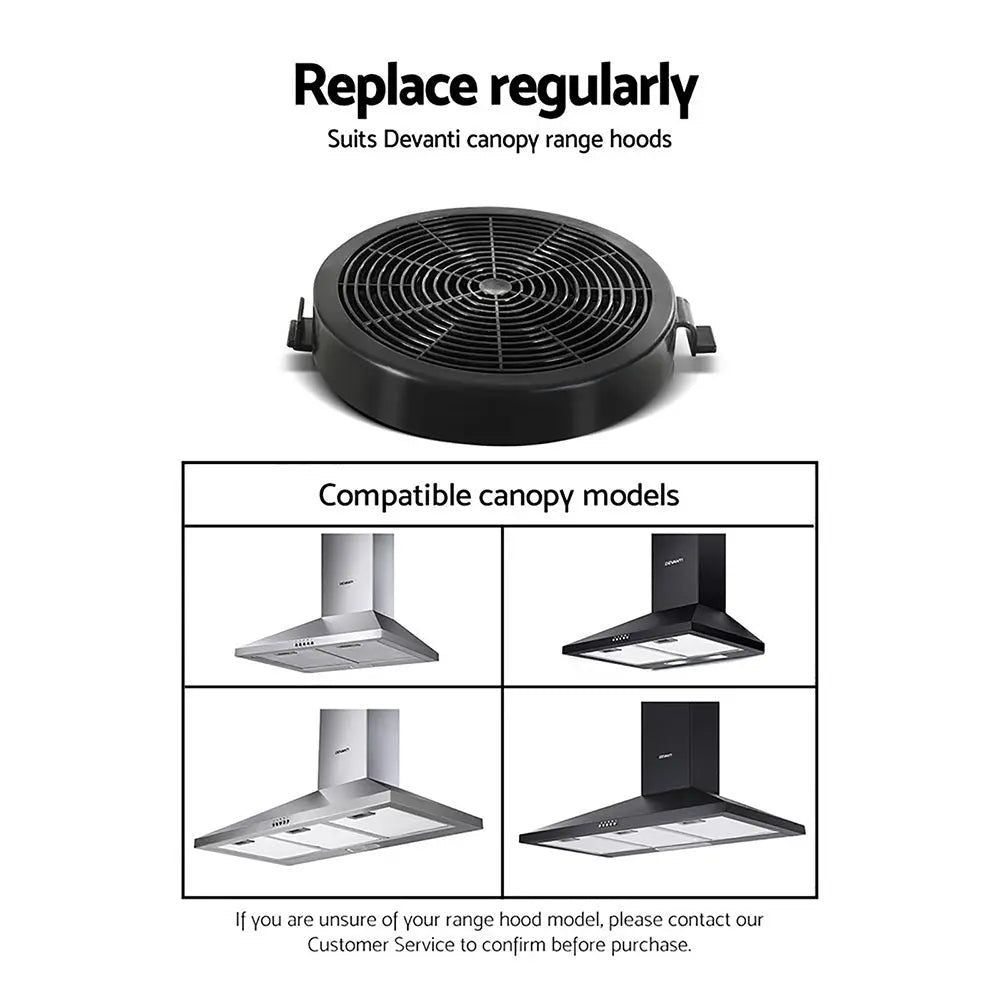 Devanti Pyramid Range Hood Rangehood Carbon Charcoal Filters Replacement For Ductless Ventless Deals499