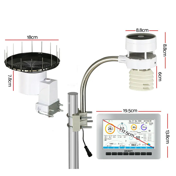 Devanti Weather Station Ultrasonic Anemometer Outdoor WiFi Rain Gauge Solar from Deals499 at Deals499