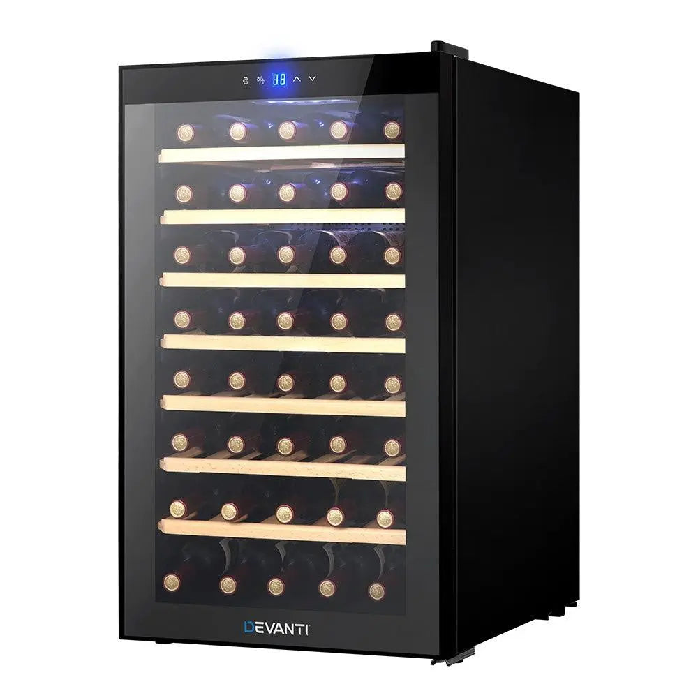 Devanti Wine Cooler Compressor Fridge Chiller Storage Cellar 51 Bottle Black Deals499