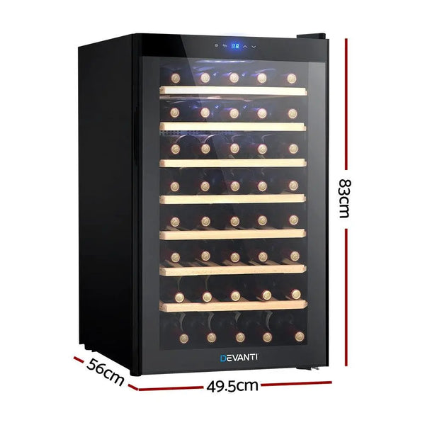 Devanti Wine Cooler Compressor Fridge Chiller Storage Cellar 51 Bottle Black Deals499