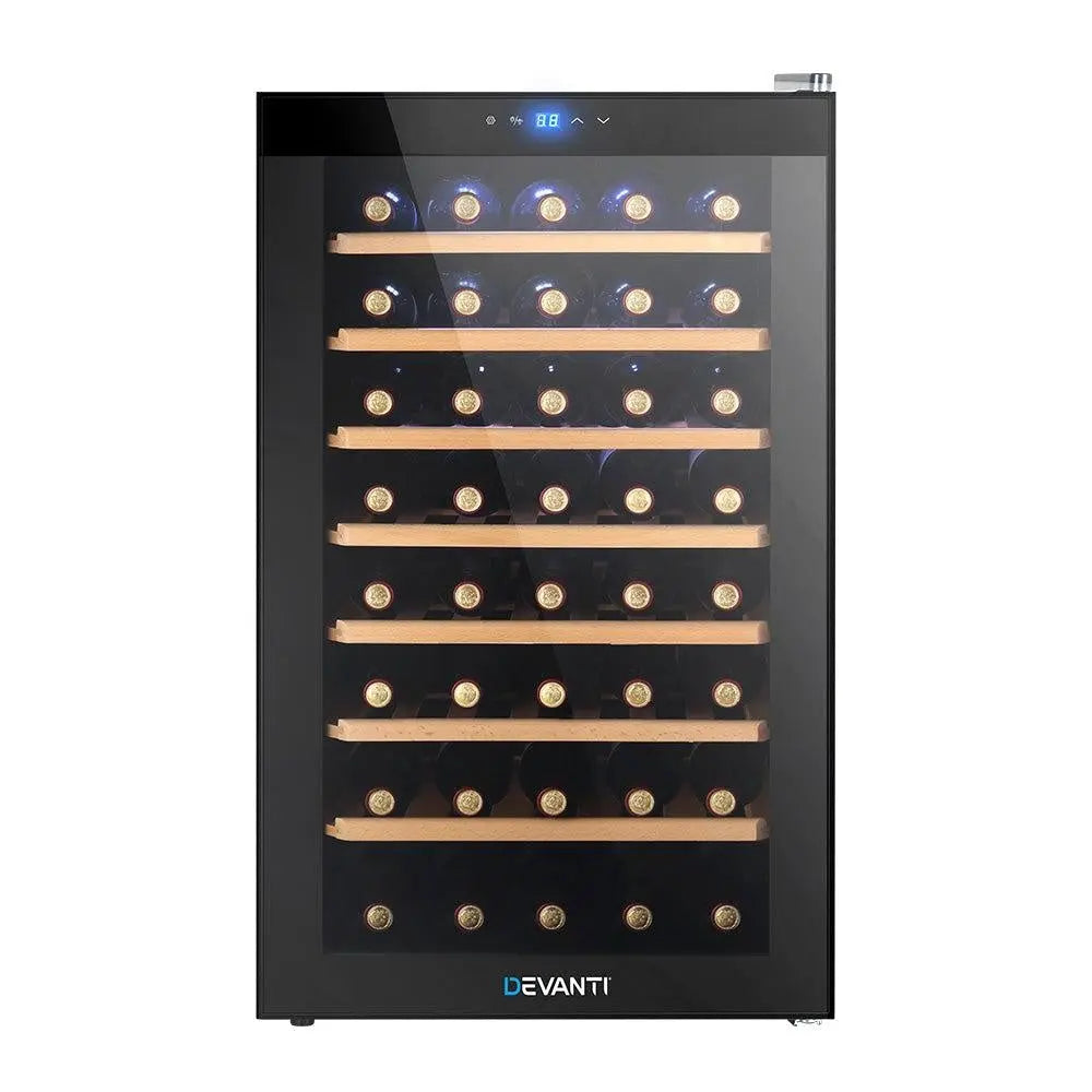 Devanti Wine Cooler Compressor Fridge Chiller Storage Cellar 51 Bottle Black Deals499