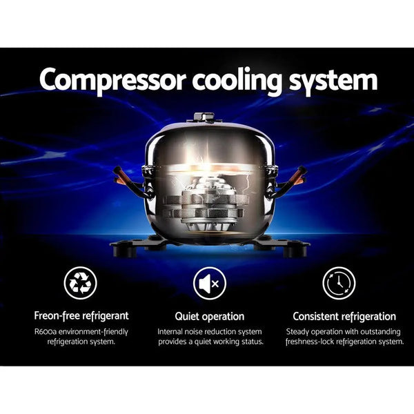 Devanti Wine Cooler Compressor Fridge Chiller Storage Cellar 51 Bottle Black Deals499