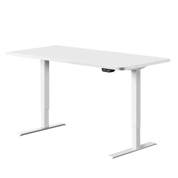 Electric Motorised Height Adjustable Standing Desk - White Frame with 140cm White Top Deals499