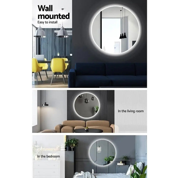 Embellir LED Wall Mirror Bathroom Mirrors With Light 90CM Decor Round Decorative Deals499