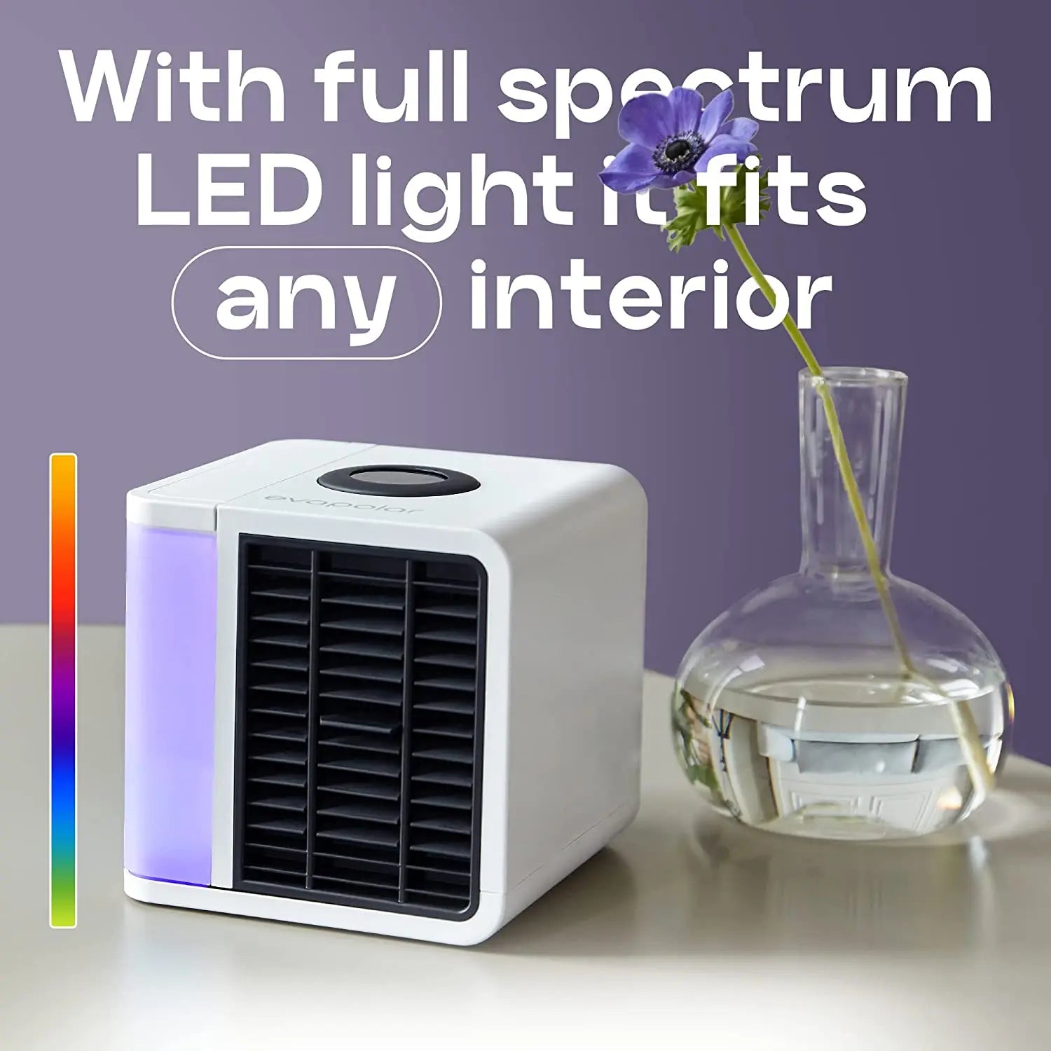 Evapolar evaLIGHT Plus Personal Portable Air Cooler and Humidifier, Desktop Cooling Fan, for Home and Office, with USB Connectivity and Colorful Built-in LED Light, Black (EV-1500) from Deals499 at Deals499