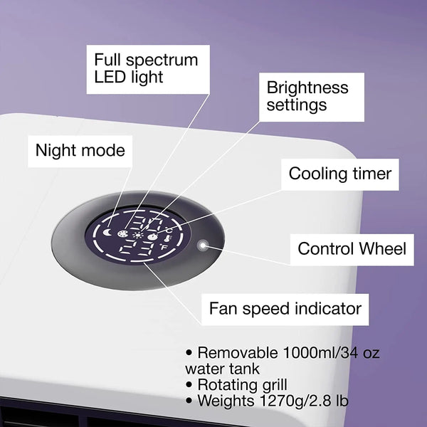 Evapolar evaLIGHT Plus Personal Portable Air Cooler and Humidifier, Desktop Cooling Fan, for Home and Office, with USB Connectivity and Colorful Built-in LED Light, Black (EV-1500) from Deals499 at Deals499