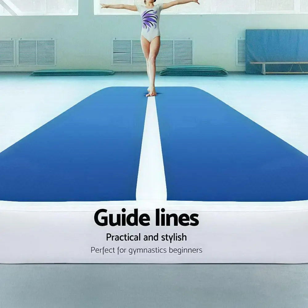 Everfit 4X1M Inflatable Air Track Mat 20CM Thick with Pump Tumbling Gymnastics Blue Deals499