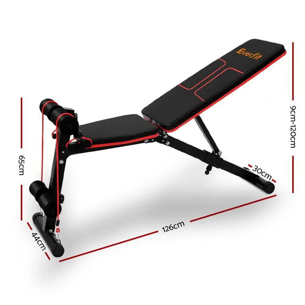 Everfit Adjustable FID Weight Bench Fitness Flat Incline Gym Home Steel Frame Deals499