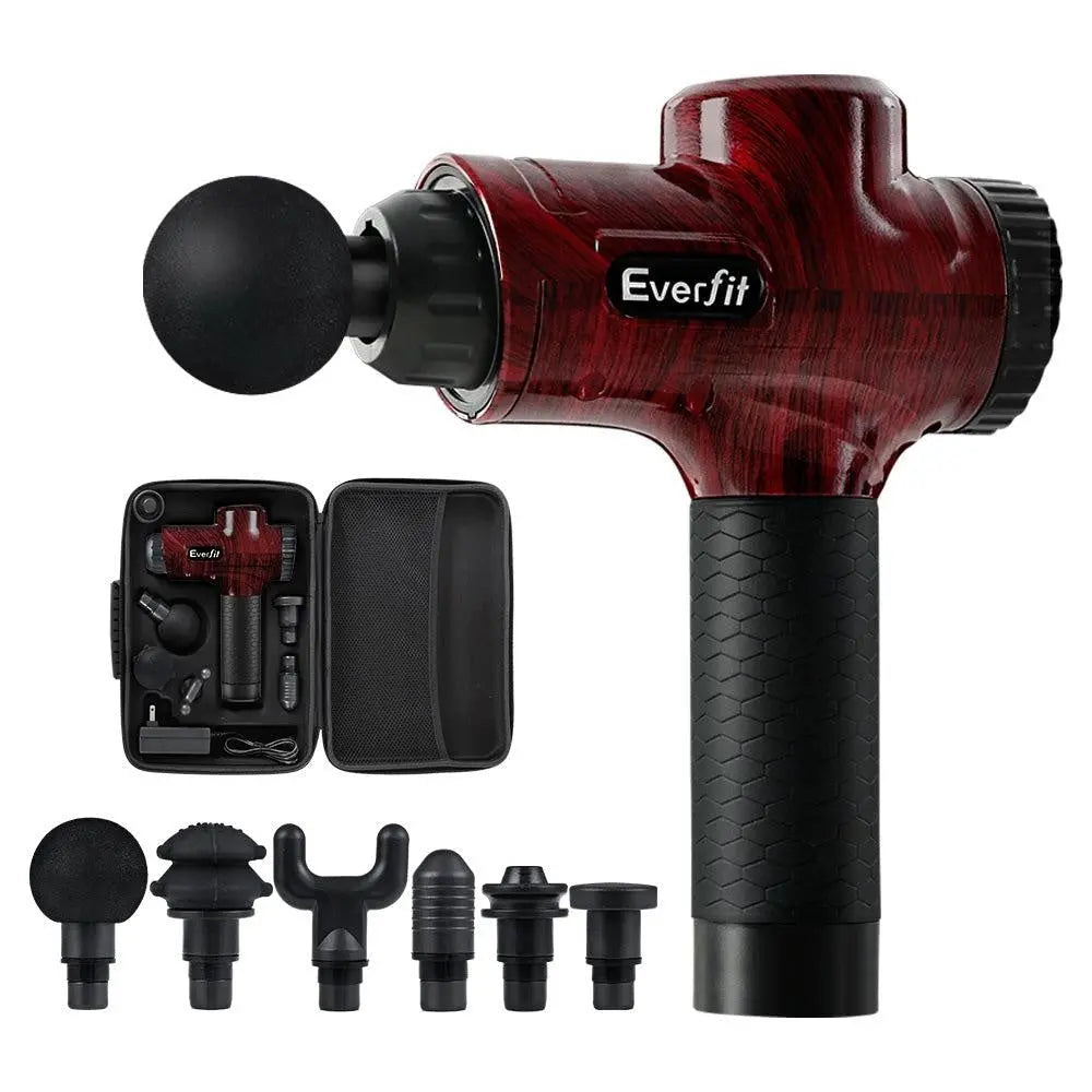 Everfit Massage Gun 6 Heads Electric Massager Vibration Percussion LCD Therapy Deals499