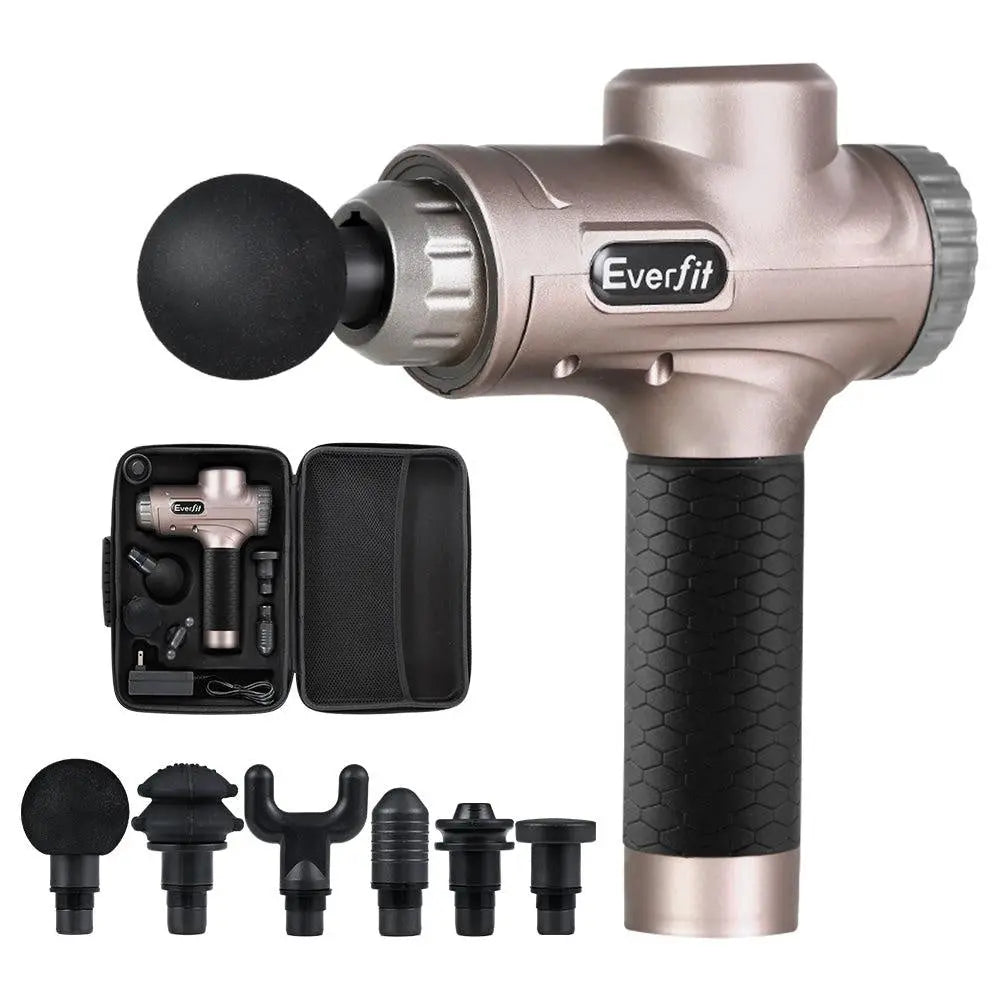 Everfit Massage Gun 6 Heads Electric Massager Vibration Therapy Percussion LCD Deals499