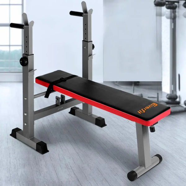 Everfit Multi-Station Weight Bench Press Weights Equipment Fitness Home Gym Red Deals499