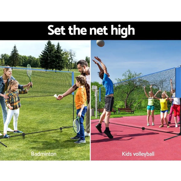 Everfit Portable Sports Net Stand Badminton Volleyball Tennis Soccer 3m 3ft Blue Deals499