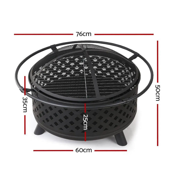 Fire Pit BBQ Grill Smoker Portable Outdoor Fireplace Patio Heater Pits 30" Deals499