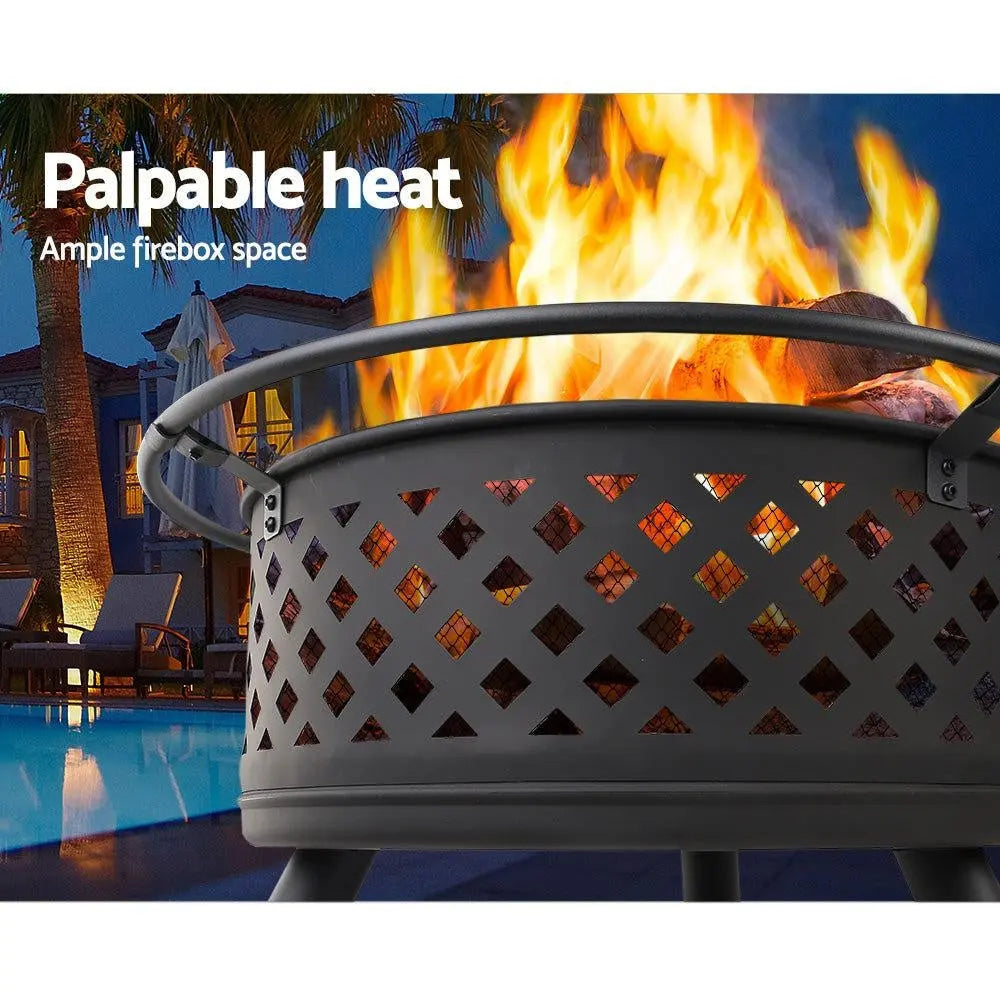 Fire Pit BBQ Grill Smoker Portable Outdoor Fireplace Patio Heater Pits 30" Deals499
