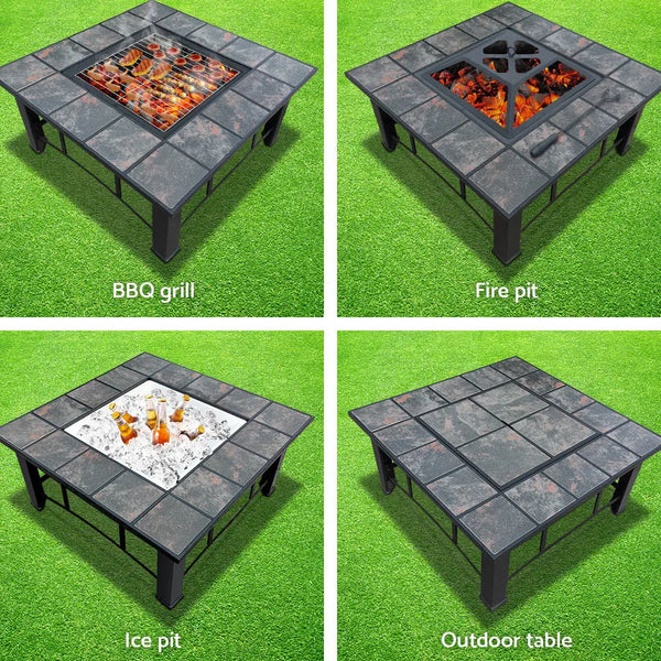 Fire Pit BBQ Grill Smoker Table Outdoor Garden Ice Pits Wood Firepit from Deals499 at Deals499