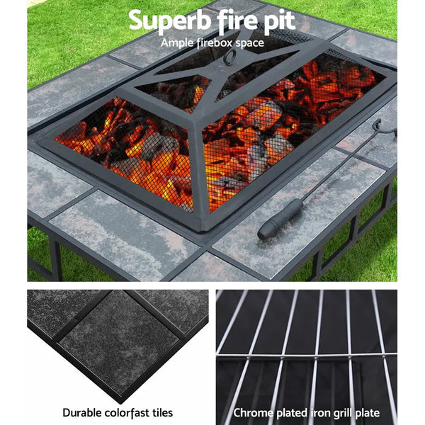 Fire Pit BBQ Grill Stove Table Ice Pits Patio Fireplace Heater 3 IN 1 from Deals499 at Deals499