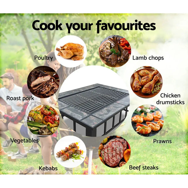 Fire Pit BBQ Grill Table Outdoor Garden Patio Camping Wood Charcoal Fireplace from Deals499 at Deals499