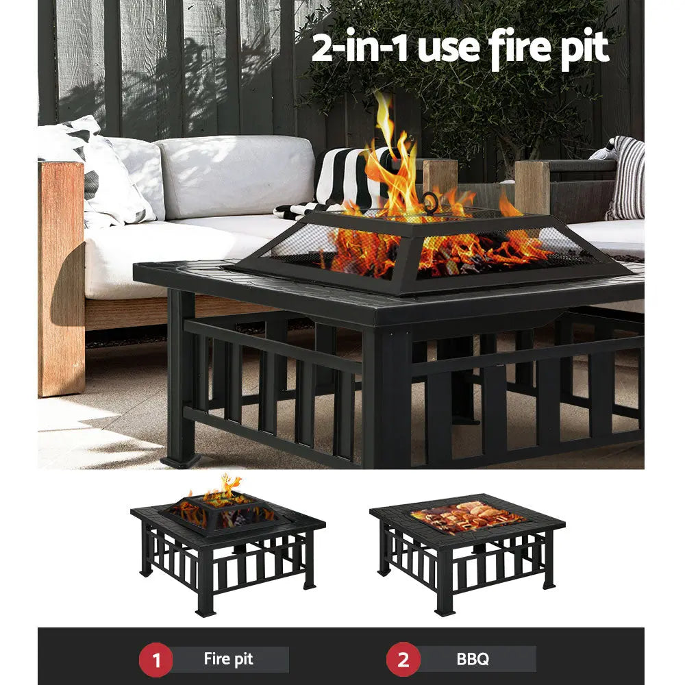 Fire Pit BBQ Table Grill Outdoor Garden Wood Burning Fireplace Stove from Deals499 at Deals499