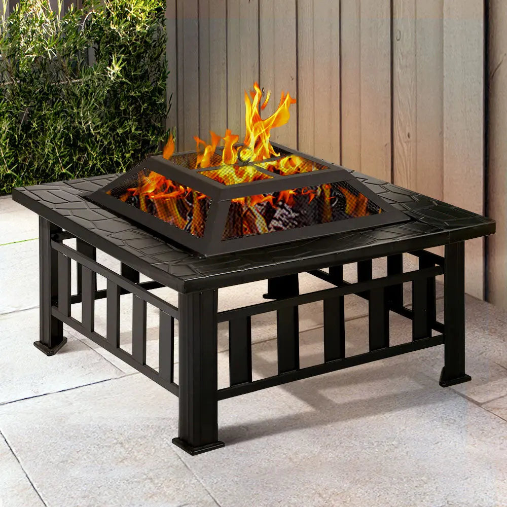 Fire Pit BBQ Table Grill Outdoor Garden Wood Burning Fireplace Stove from Deals499 at Deals499