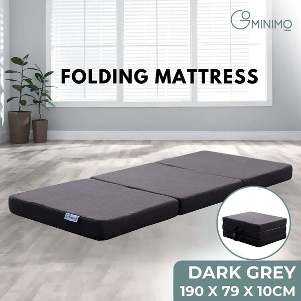 GOMINIMO 3 Fold Folding Mattress Single Dark Grey GO-FM-100-EON from Deals499 at Deals499