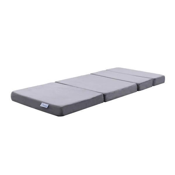 GOMINIMO 4 Fold Memory Foam Folding Mattress Dark Grey Velvet GO-FM-104-EON from Deals499 at Deals499