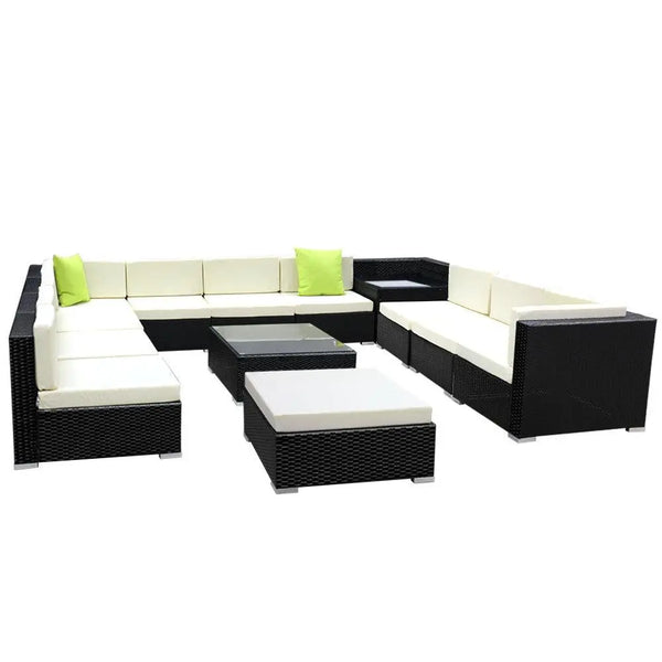 Gardeon 13PC Outdoor Furniture Sofa Set Wicker Garden Patio Lounge Deals499