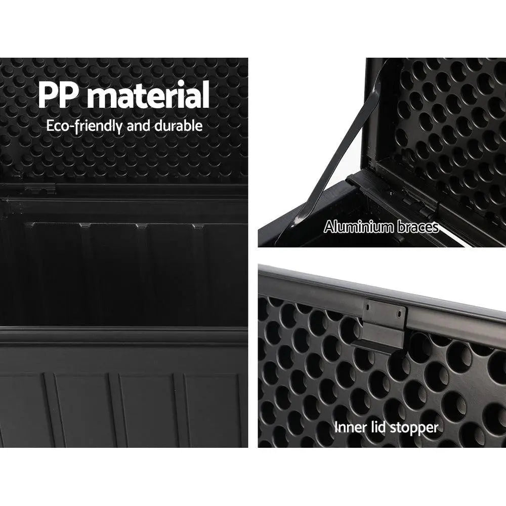 Gardeon 240L Outdoor Storage Box Lockable Bench Seat Garden Deck Toy Tool Sheds Deals499