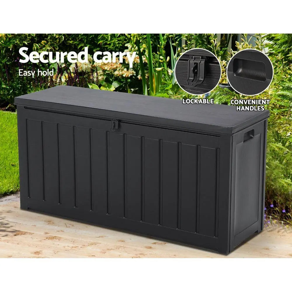 Gardeon 240L Outdoor Storage Box Lockable Bench Seat Garden Deck Toy Tool Sheds Deals499