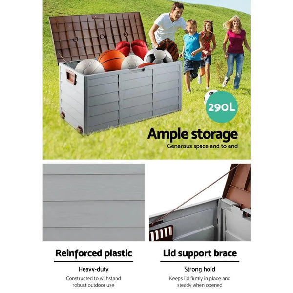 Gardeon 290L Outdoor Storage Box - Brown Deals499