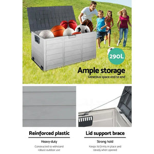 Gardeon 290L Outdoor Storage Box - Grey Deals499
