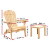 Gardeon 3 Piece Wooden Outdoor Beach Chair and Table Set Deals499