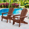 Gardeon 3PC Outdoor Setting Beach Chairs Table Wooden Adirondack Lounge Garden Deals499